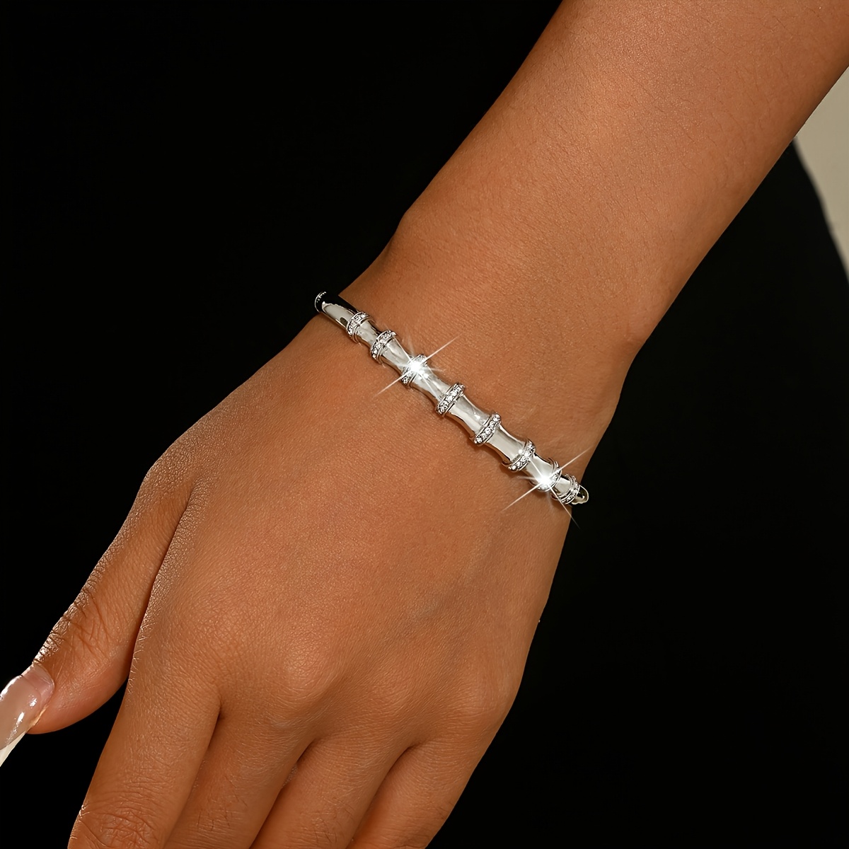 Women's Irregular Bamboo Joint Bangle Bracelet, Exquisite Design